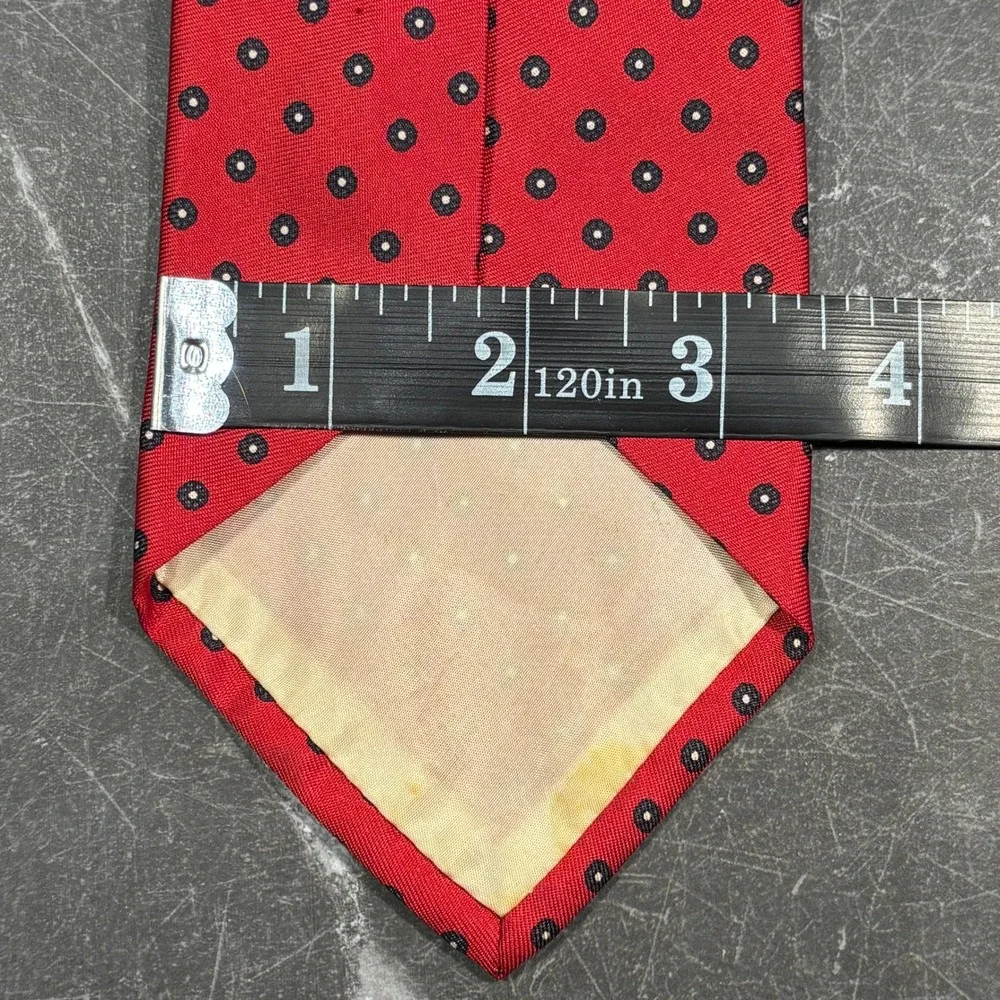 Mens Tie | Brooks Brothers Silk Tie | Vintage |‎ Red Black Medallion Geometric